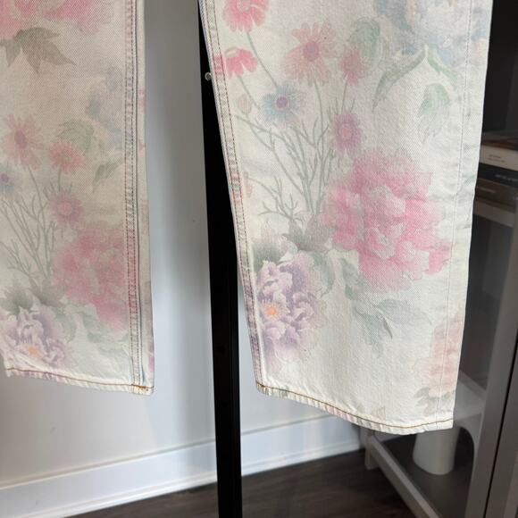 Sandro Flowie Floral Jeans NEW Floral Multicolor Pastel High Rise Denim NWT 10 - Picture 4 of 7